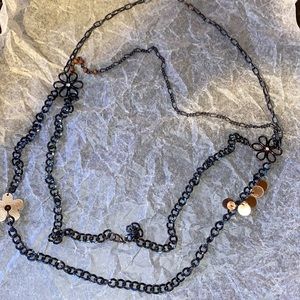Necklace Costume Jewelry  Black Gold Beads